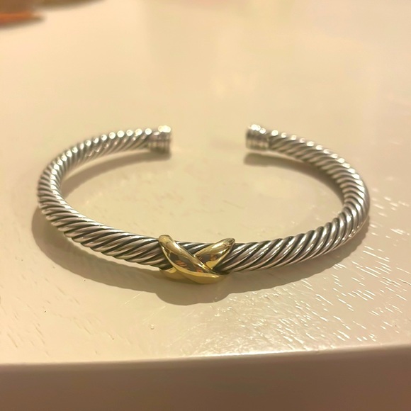 David Yurman x classic bracelet in 18 karat gold and sterling